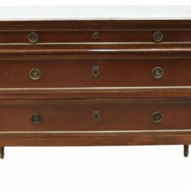 French Louis XVI Style Marble-Top Mahogany Commode - 19th C