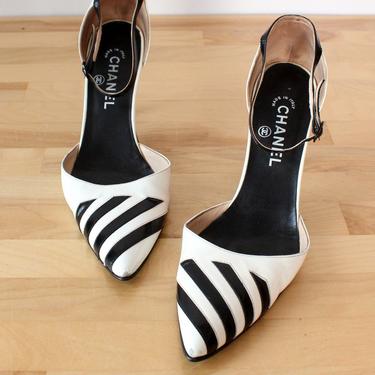 Chanel Stripey Heels 39.5
