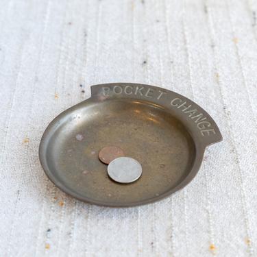 Vintage Solid Brass Pocket Change Tray 