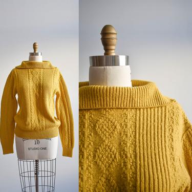 Vintage Knit Mustard Yellow Sweater 