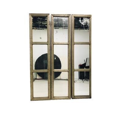 #5993 Tall Mirrored Wood Panels (3 Available)