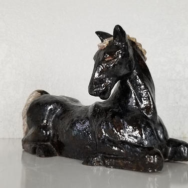 1970's James H. Art Pottery Horse Shape Sculpture . 