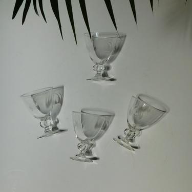 Vintage Etched Ship Cocktail Glasses (set of 4)