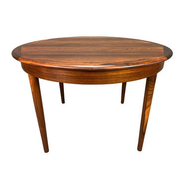 Vintage Danish Mid Century Modern Rosewood Round Dining Table With Leaves 