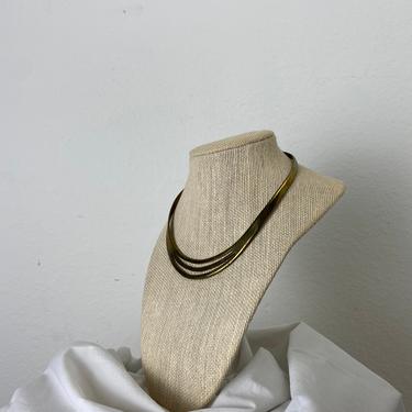 vintage gold tone minimalist choker necklace 