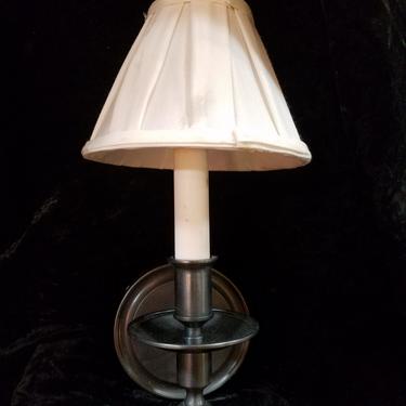 Contemporary Steel Single Bulb Sconce with Clip On Shade