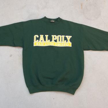 Vintage Sweatshirt Cal Poly San Luis Obispo 1990s Hoodies Medium Retro Distressed Preppy Grunge Unisex Casual Athletic Street Pullover 