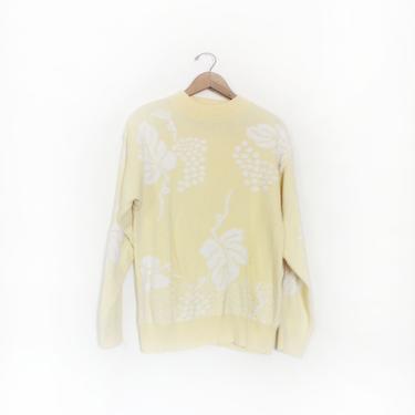 Pastel Yellow Botanical 90s Sweater 