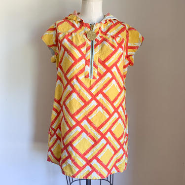 Vintage 1960s Swimsuit Cover Up Hoodie / L 