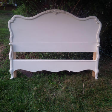 BED Full Size Bed Vintage French Provincial Headboard and Footboard Poppy Cottage Painted Furniture Custom PAINT to ORDER 