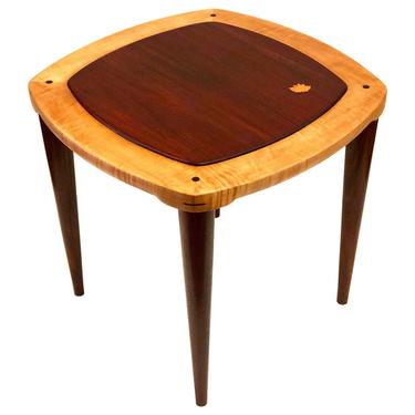 California Design Handcrafted Solid Maple and Mahogany Cocktail Table