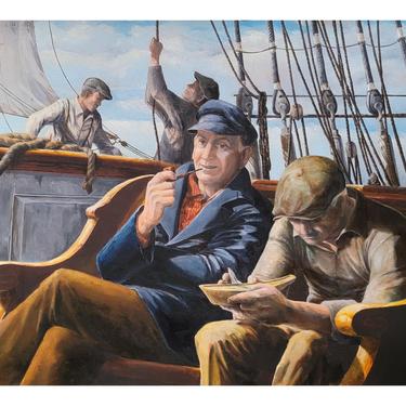 Sailors on Ship Nautical Painting 