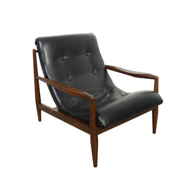 Adrian Pearsall Chair Lounge Chair Craft Associates 932-c Scoop Chair Black Leather Mid Century Modern 