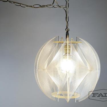 Lucite and Plastic Cord Hanging Pendant Lamp