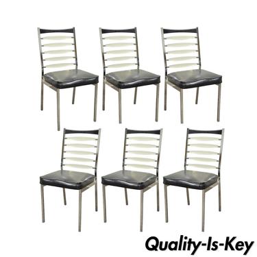 Set 6 Vintage Mid Century Modern Daystrom Chrome Lucite Ladderback Dining Chairs