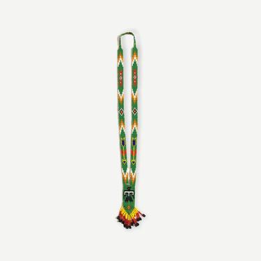 Vintage HANDMADE Native American Seed Bead Necklace ~ Thunderbird / Arrows ~ Beaded 