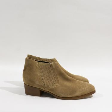 Aquatalia Stone Suede Fiore Ankle Boots, Size 7.5