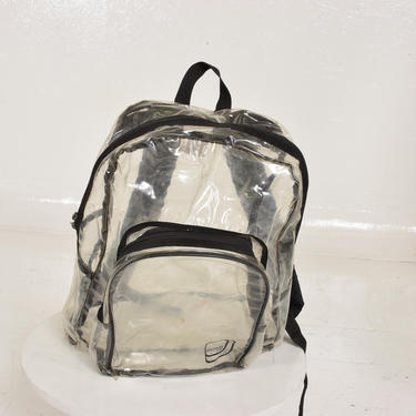 Vintage Nike Plastic Back Pack Clear See Through Advertising Cool 