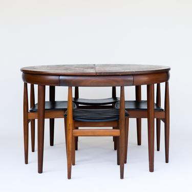Hans Olsen Roundette Dining Set with Butterfly Leaf and 4 Chairs for Frem Rølje