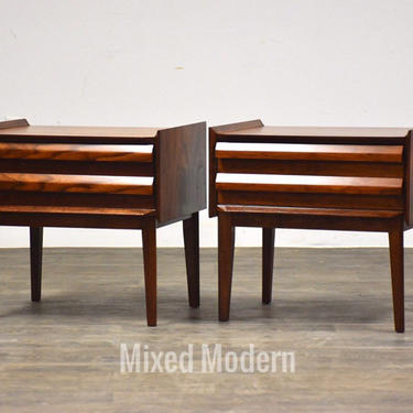 Lane &amp;quot;First Edition&amp;quot; Walnut Nightstands - A Pair 