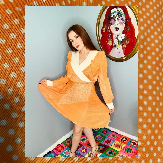 Vintage 1970s orange dreamsicle dress by young innocent 