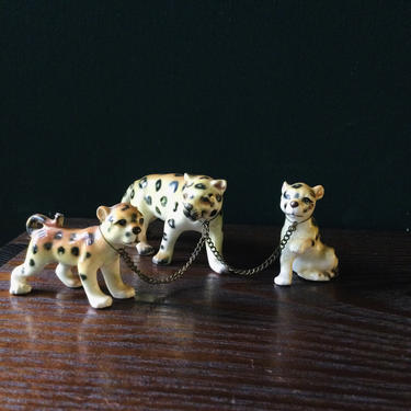 1950s Circus Leopards Japan Figurines Ceramic 