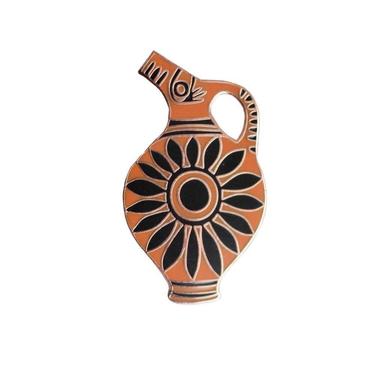 Kamares Ware - Red Enamel Pin - Pottery Ancient Greece Archeology Lapel Pin // Hard Enamel Pin, Cloisonn, Pin Badge 
