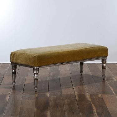 Quatrine Furniture Contemporary Ottoman W Velvet Slip 