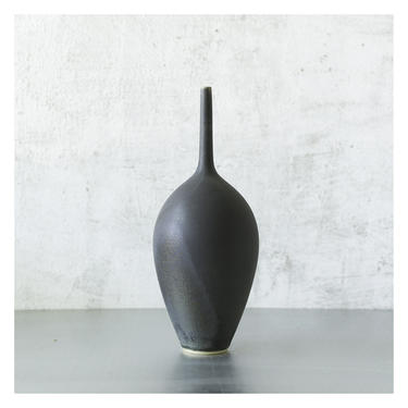 SHIPS NOW- 11&quot; tall teardrop bottle vase in Slate matte glaze by sara paloma ceramics 