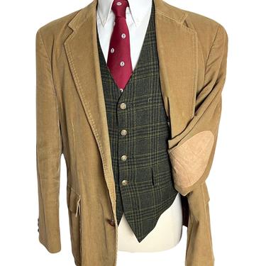Vintage Corduroy Hunting Jacket w/ Elbow Patches ~ size 46 R ~ blazer / sport coat ~ Preppy / Ivy League / Trad ~ 