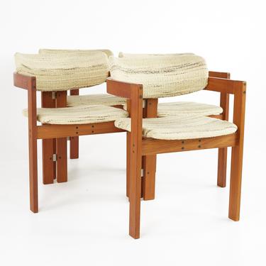 Tobia Scarpa Mid Century Teak Dining Chairs - Set of 4 - mcm 