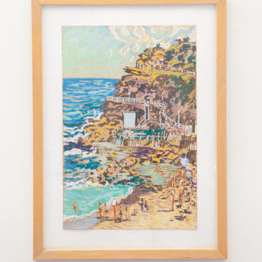 Vintage Signed Original Framed Pastel Painting Artwork Australian Artist N. Hollo / Nick Hollo 