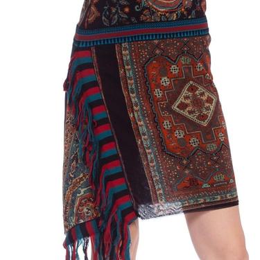 1990'S Jean Paul Gaultier Jpg Tribal Rug Patchwork Mesh Skirt 