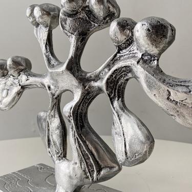 Stunning Candle Holder Sculpture by Artist Donald Drumm 1960s Brutalism Aluminum Large Menorah 