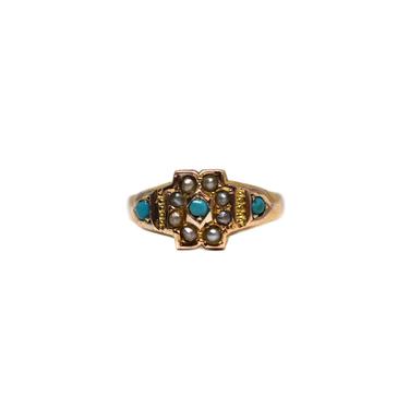 Turquoise + Seed Pearl Ring