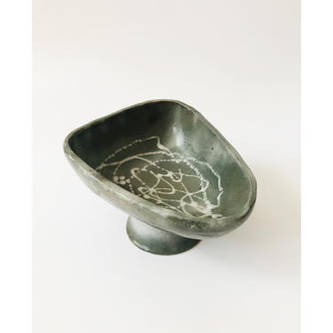 Vintage Triangular Studio Pottery Bowl 