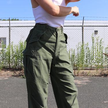 Vintage Army Pants / Fatigue High Waist / Military Flight Cargo Pants S/M 