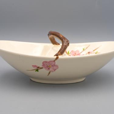 Metlox Poppytrail Peach Blossom Divided Dish | Vintage California Pottery Mid Century Modern Dinnerware | Sculptured Line 