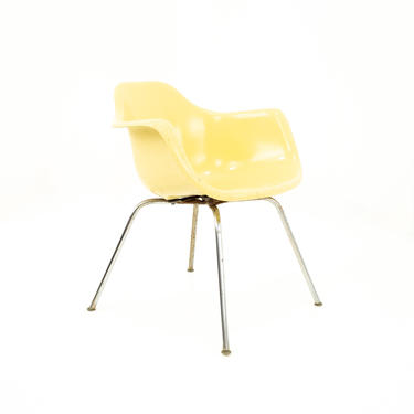Eames Style Krueger Metal Products Mid Century Yellow Fiberglass Shell Chair - mcm 