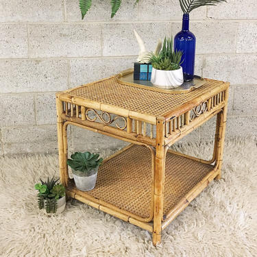 LOCAL PICKUP ONLY ----------- Vintage Rattan End Table 