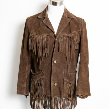 1970s FRINGE Suede Jacket Western Leather Coat M 