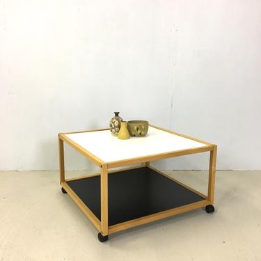 Mid Century Rolling Black &amp; White Accent Table 