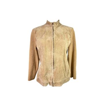 80's Pendleton Suede Jacket/Vintage Suede Leather Cotton Sweater Jacket/Vintage Brown Pendleton Zip Up/Pendleton Jacket Suede Leather 