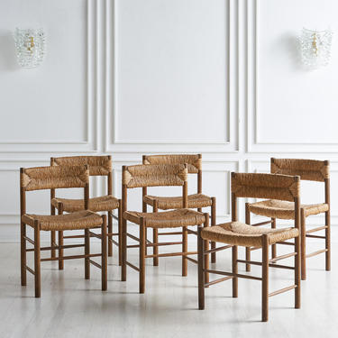Set of 6 Charlotte Perriand Dordogne Chairs for Robert Sentou