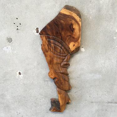 Wood Tiki Art Made from Walnut Slab