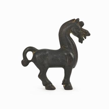 Miniature Chinese Ming Horse Figurine Metal Sculpture Vintage Alva Museum NY 