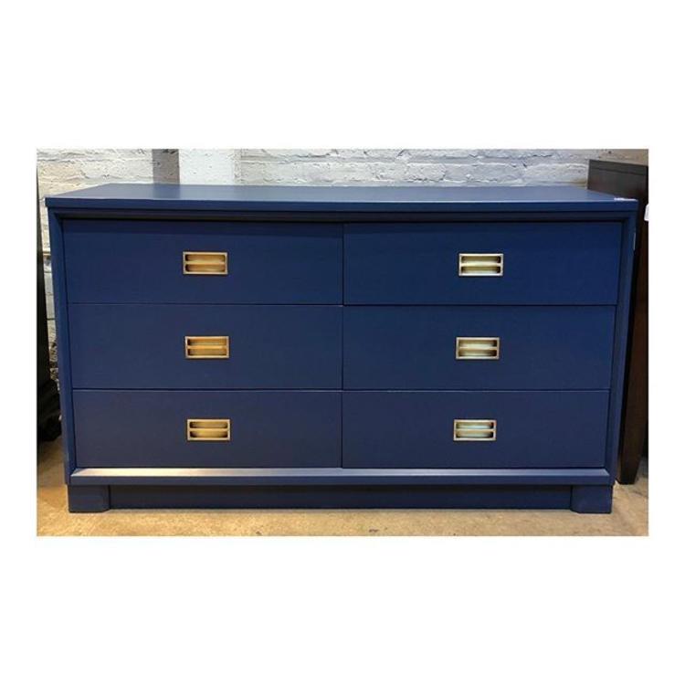 Fabulous Royal Blue Painted Dresser with Brass Hardware 52 Wide X 18 Deep X 30 Tall 