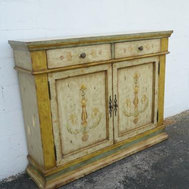 French Shabby Shic Painted Distressed Tall Sideboard Buffet Narrow Console 2154