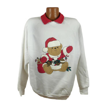 Ugly Christmas Sweater Vintage Sweatshirt Bear Party Xmas Tacky Holiday 2X 