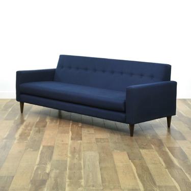 Joybird Mid Century Modern Style Navy Blue Sofa